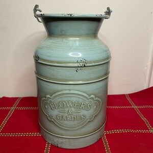 Rustic Blue Metal Vase by